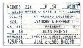 Judas Priest Concert Ticket Stub Juin 8 1986 Uniondale New York - $33.65