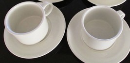 2 Sets Midwinter Wedgwood Group Stonehenge White Cup &amp; Saucer ROUND Maker&#39;s Mark - £15.63 GBP