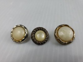 3 Old/Extra Fancy Gold Color Faux Pear Non Metal Buttons Unknown Maker shf 15 - £8.78 GBP