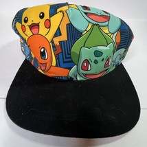 Pokemon Hat Cap YOUTH Pikachu, Bulbasaur, Charmander, Squirtle Snapback Baseball - £11.39 GBP