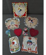 6+ Vintage Victorian Valentines Day Cards Trade Card Lot Die Cut Stands ... - €44,82 EUR