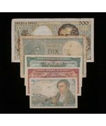 Belgium &amp; France 5-Notes Currency Lot Belgian &amp; French Francs - $65.13