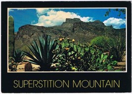 Arizona Postcard Superstition Mountain Beavertail Cactus Apache Junction - £1.69 GBP