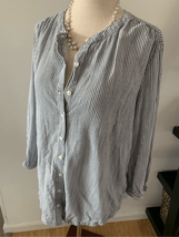 St. John's Bay Woman's Navy Blue &amp; White Striped Top size s - $24.75