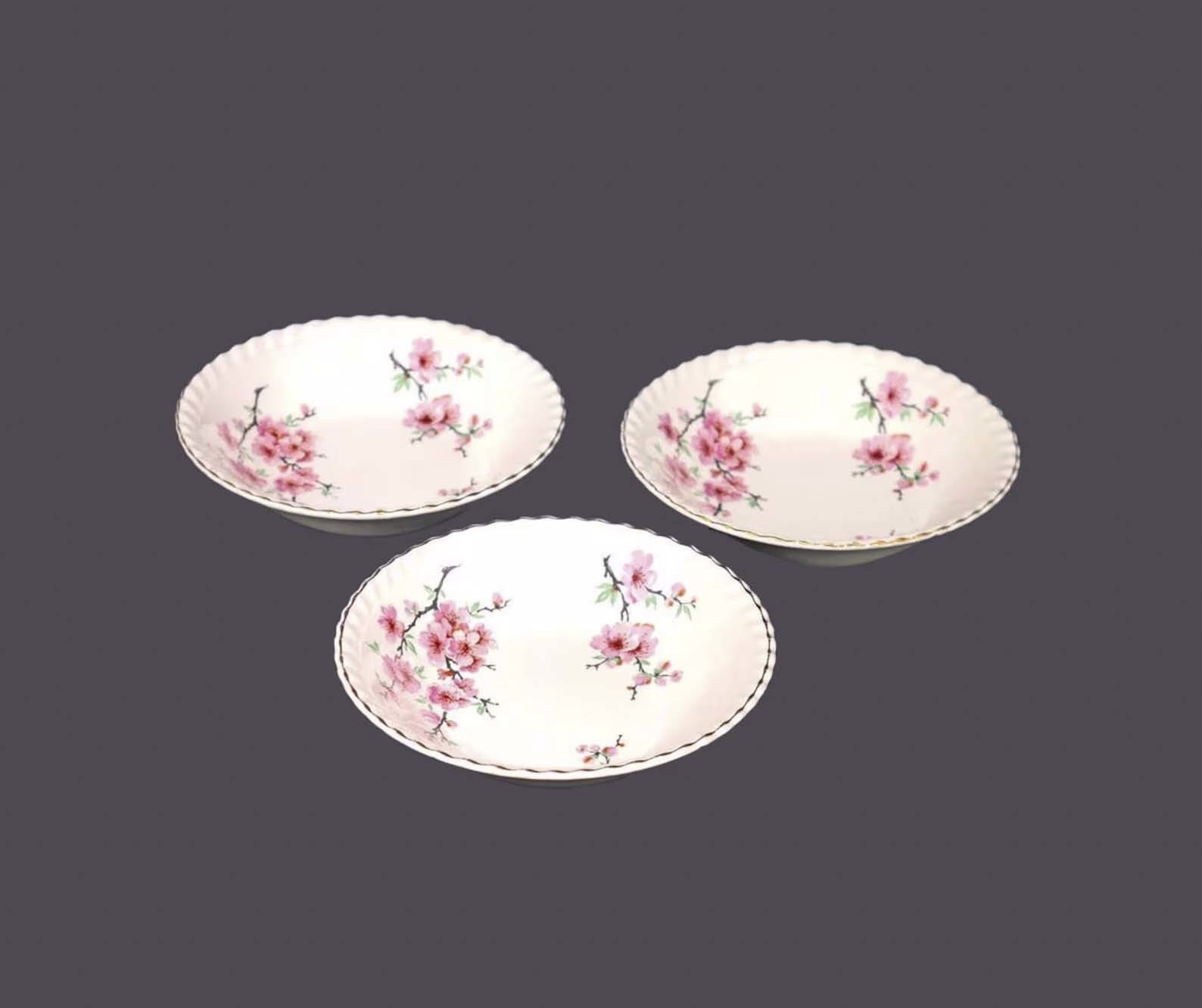 Three Johnson Brothers JB734 fruit nappies, dessert bowls made in England. Flaws - $55.00