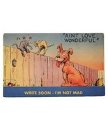 1940s Vintage Postcard Comic MWM Color Litho &quot;Ain&#39;t Love Wonderful&quot; Dog ... - $9.99