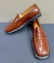 TOD&#39;S Brown Patent Leather Penny Loafer W/ Studs Shoes Size 11 Made in Italy - $74.24