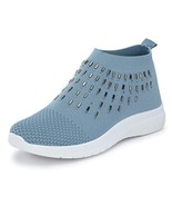 Women athletic comfy Running Shoe bounceback sole Embellished US 5-10 Blue Grey - £33.85 GBP
