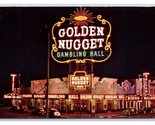 Golden Nugget Casino Night View Las Vegas NV Nevada Chrome Postcard V4 - $2.92