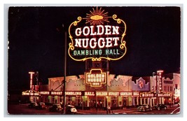 Golden Nugget Casino Night View Las Vegas NV Nevada Chrome Postcard V4 - £2.33 GBP