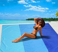 Beach Blanket Sandproof Beach Mat, Waterproof Sand Free Picnic 79&quot; X 83&quot; - £19.83 GBP