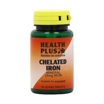 Health Plus Chelated Iron 24mg Mineral Supplement - 90 Tablets  - £13.48 GBP