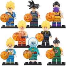 8pcs/set Dragon Ball Super Minifigures Goku Vegeta Grand Priest Chichi Toys - £13.58 GBP