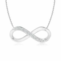 ANGARA 1mm Sideways G VS2 Diamond Infinity Pendant Necklace in Sterling Silver - £139.79 GBP