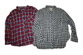 Blue Mountain Lot of 2 Men's Shirt 3X Long Sleeve Blue Red Plaid Pocket Collar - £17.69 GBP