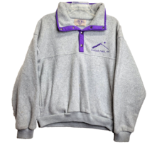 Glacier Park MT Artic Image Fleece Pullover Gray Purple Trim Jacket SZ S... - £11.81 GBP