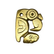 ALVA Studios Museum Replica Gold Tone Aztec Bird Brooch Pin - $21.78