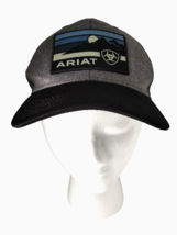Ariat Snapback Hat Gray Black Mesh Back Trucker Country Mountain Patch - £17.85 GBP