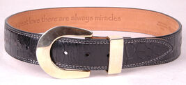 ARIAT-Full Grain Leather Belt-Size 28-Black-Western Stitch-Metal Buckle - $18.00