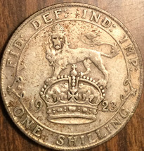 1923 UK GB GREAT BRITAIN SILVER SHILLING COIN - $6.49