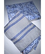 Tommy Hilfiger Blue Paisley &amp; Plaid Pillowcases Zippered; Flaw Fixed LOW... - €22,04 EUR