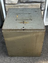 Large Galvanized Metal Voting Ballot Polling Box - Vintage RARE! - £68.31 GBP