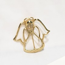 Angel Outline Cut Out Signed AAI Brooch Pendant Vintage Gold Tone 2&quot; - £13.60 GBP