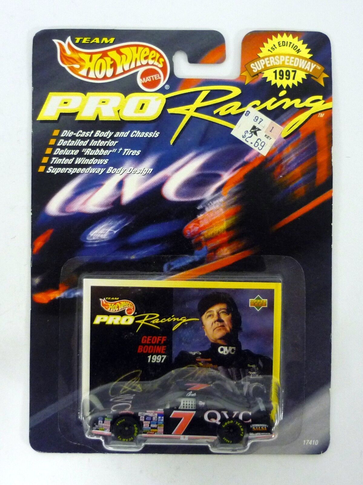 Primary image for Hot Wheels Geoff Bodine #7 Pro Racing Ford Thunderbird Black Die-Cast Car 1997