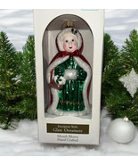 NEW Hand blown Glass Silver European style girl christmas winter 7&quot; orna... - €17,10 EUR
