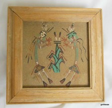 Sand Painting Navajo Jewelry Box Signed 5.5&quot; x 5.5&quot; x 3&quot; - £30.36 GBP