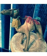 VINTAGE 6 1/2&quot; HAND MADE LEATHER CAMEL COLLECTOR FIGURINE DECORATOR DECO... - £21.57 GBP