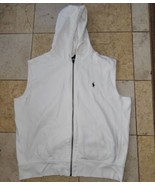 Polo Ralph Lauren Mens Sleeveless Full Zip Hoodie Sweatshirt White/Ivory... - £28.81 GBP