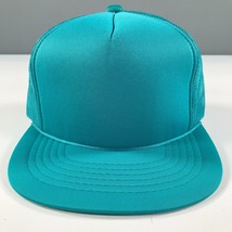 Vintage Teal Blue Trucker Hat Boys Youth Size Mesh Back YoungAn Outdoor Cap - $9.49