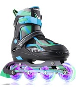 Sowume Adjustable Inline Skates with Light Up Wheels for Kids and Adults - $42.08