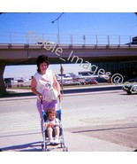 1973 American Airlines, Mom Stroller at O&#39;Hare Airport Chicago Ektachrom... - £2.74 GBP