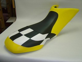 Bombardier DS650 Seat Cover Checkered Design Yellow Black Color Seat Cover - £72.36 GBP