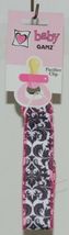 Baby Ganz Girl Pink And Black Feather Like Print Matching Gift Set image 3