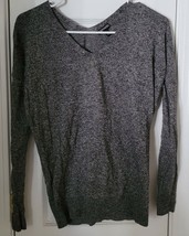 Express Women&#39;s Dark Gray Heather Long Sleeve N Neck Sweater Size XS - £31.46 GBP