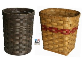 Vanity Wastebasket - Amish Handmade Trash Basket 2 Styles &amp; 13 Finishes Usa - £43.69 GBP