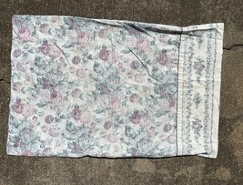 Vintage Floral Pillowcase Bedding Roses Upcycle Crafting Sewing  - $186.39 MXN