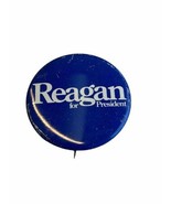 RONALD REAGAN FOR PRESIDENT ROUND BLUE PIN PINBACK  - $96.46 MXN