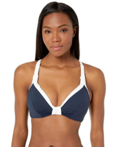 Seafolly Women&#39;s Block Party F Cup Halter Bikini Top Swimsuit Indigo Size US 10 - £8.98 GBP