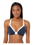 Seafolly Women&#39;s Block Party F Cup Halter Bikini Top Swimsuit Indigo Siz... - $213.82 MXN