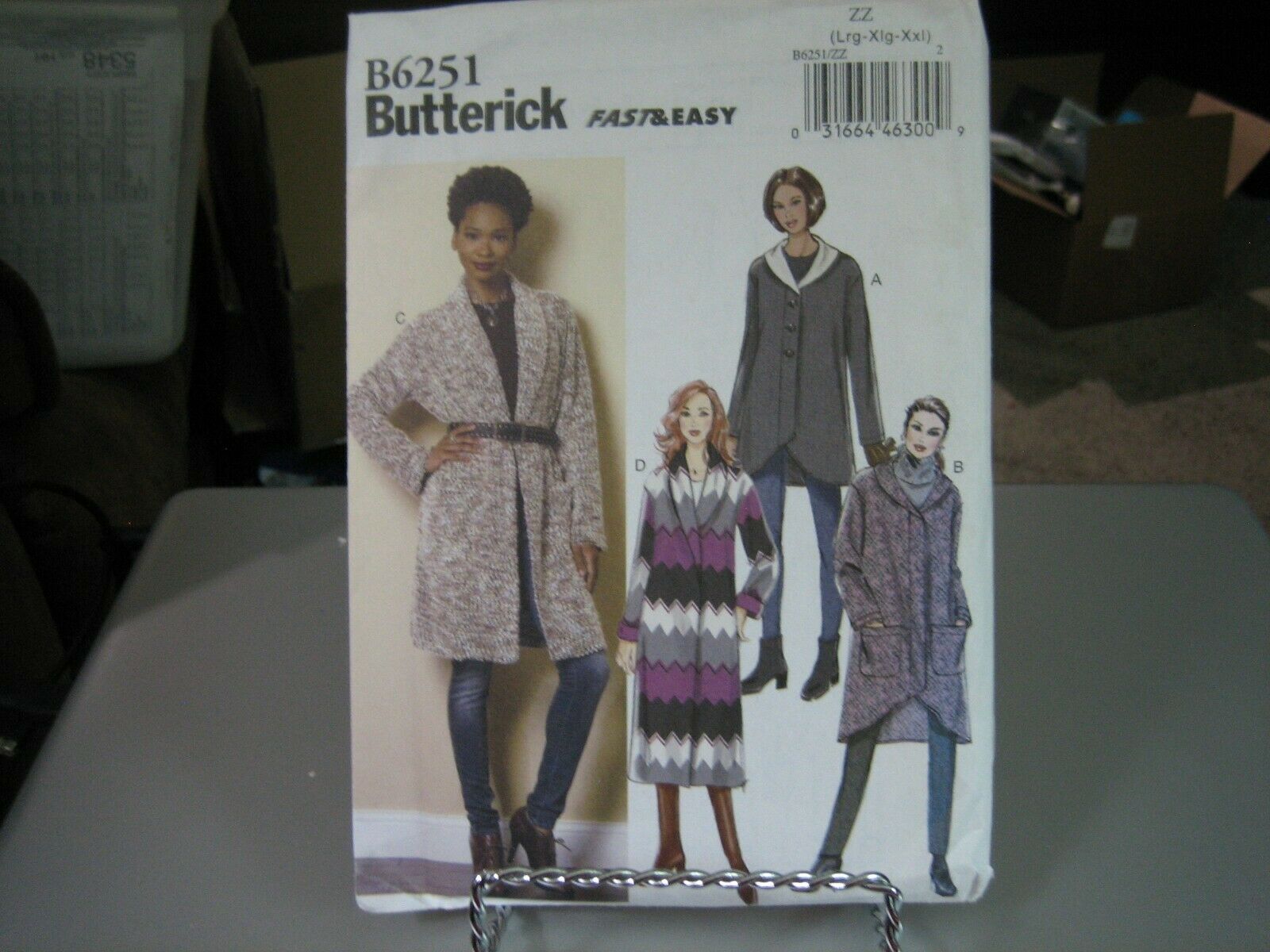 Butterick B6251 Sweater, Jacket & Coat Pattern - Sz L/XL/XXL (16-26) Bust 38-48 - £9.66 GBP