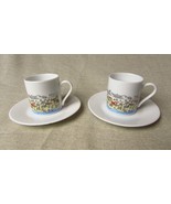 2 Nerja Beach Design Espresso Cups &amp; Saucers - $443.66 MXN