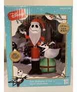 5 Foot Santa Jack Skellington Zero Disney Christmas Holiday Airblown Inflatable - $75.65