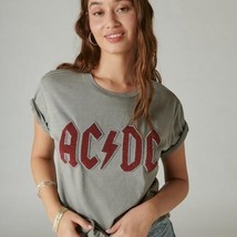 Lucky Brand Women&#39;s Short Sleeve Beaded Acdc Graphic Boyfriend T-Shirt, X-Large - £17.94 GBP