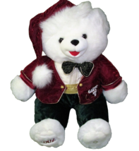 2002 SNOWFLAKE TEDDY 21&quot; Dan Dee Christmas Plush Stuffed Red Green Cuddl... - $18.27