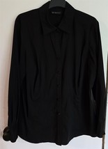 Womens Plus 18W INC International Concepts Black Button Up Shirt Top Blouse - $18.81