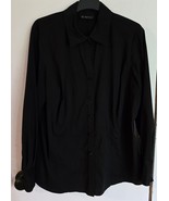 Womens Plus 18W INC International Concepts Black Button Up Shirt Top Blouse - €16,18 EUR